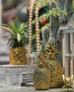 Gold Plated Modern Pineapple Sculpture Handmade Aluminium for Glam Tabletop Display for Home <b>Decoration</b> Bar Mitzvah - Product Image 4