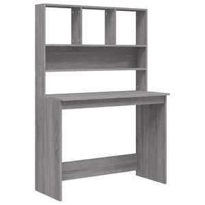Bureau d'ordinateur rectangulaire moyen gris Sonoma en bois d'ingénierie, style élégant - Product Image 2