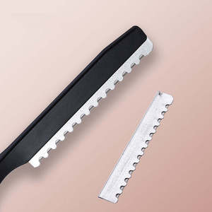 Tijeras de Peluquería Profesionales, Hoja de Acero al Carbono, Punta Redonda, 29 Dientes, Mango Largo, para Diestros, para Uso en Salón de Belleza - Product Image 3