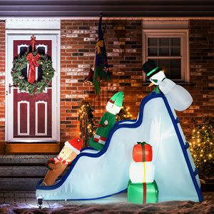 Pista da Sci Gonfiabile LED Impermeabile 85FT con Pupazzo di Neve, Elfo e Omino di Pan di Zenzero, Decorazioni Natalizie da Esterno - Product Image 2