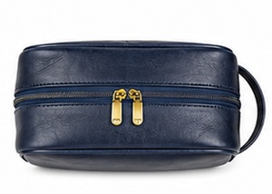 Gravs Premium Genuine Leather Travel <b>Bag</b> Zipper Candy Dual Compartment Vintage Style Eco-Friendly Durable Soft Handle Cosmetic - Product Image 2