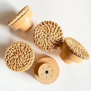 Poignées de porte en rotin élégantes pour meubles de chambre, boutons de porte et de tiroir faits à la main, les plus vendus - Product Image 6
