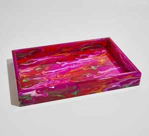 Bandeja de Servicio Decorativa Hecha a Mano de Resina para Sala de Estar, Mesa Otomana y Decoración de Interiores - Product Image 3