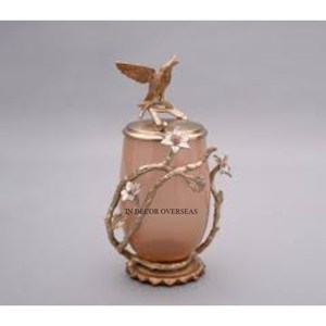 Juego de recipientes de cocina de lujo, hechos con hojas de metal de primera calidad chapadas en oro de alta calidad y vidrio, a un precio impresionante. - Product Image 3