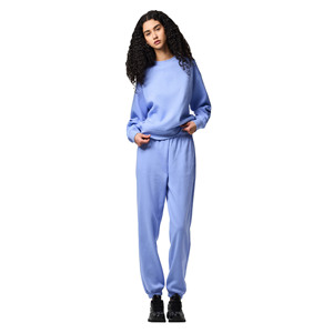Conjunto Deportivo de 2 Piezas para Mujer, Invierno, Ecológico, Teñido Liso, 100% Algodón, Tallas Grandes, Felpa Transpirable, Cuello Redondo, Pantalones Jogger, Cintura Elástica - Product Image 1