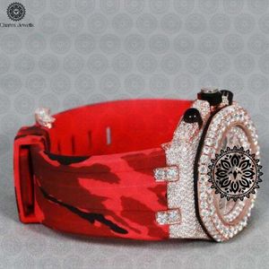 Reloj de Lujo para Hombre Charm, Bisel con Diamantes en Oro Rosa, Correa de Silicona Roja, Movimiento Mecánico Analógico, Fecha Automática, Caja de 40 mm, 10 Bar - Product Image 6