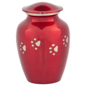 Handcrafted Pewter Brass Pet <b>Urn</b> Premium Paw Print Metal Cremation Jar for Dogs and <b>Cats</b> - Product Image 4