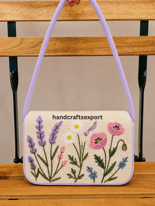 Sac à bandoulière luxueux fait main, tendance, professionnel, orné de perles florales en forme d'oiseau colibri pour femmes |   Sac à main brodé |   Logo personnalisé sécurisé - Product Image 5