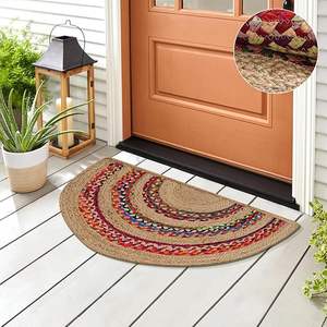 Tapis moderne écologique 100 % jute solide, motif répété en D, fabriqué à la machine, antidérapant, à poils moyens, lavable et résistant aux taches pour la décoration intérieure - Product Image 2