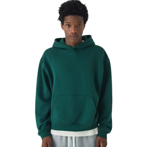 Custom <b>Men</b>’s Wide Body Hooded Pullover with Front <b>Pouch</b> Pocket Relaxed Box Shape Casual Street Fashion Apparel Factory - Product Image 1