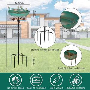 Bebedero para Pájaros de Metal Clásico de Diseño Moderno para Decoración de Jardín y Actividades al Aire Libre de Bebederos de Agua para Pájaros Silvestres por la Mañana - Product Image 2