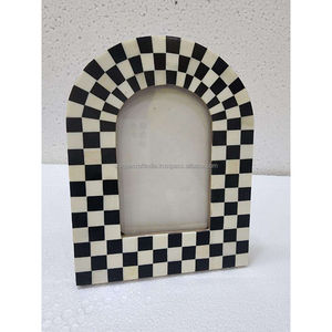 กรอบรูปไม้ทำมือพร้อมลายเส้นสีเขียวมะนาวและสีน้ำเงิน ตกแต่งอย่างมีศิลปะทันสมัย - Product Image 4