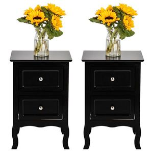Comodini a 2 livelli grandi neri in stile country per casa e appartamento - Product Image 6