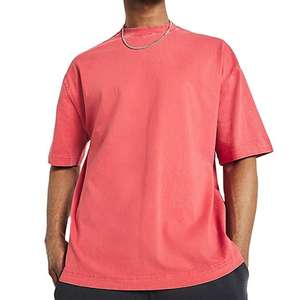 T-shirt Homme Oversize à Épaules Tombantes Manches Courtes OMMIZ en Polyester/Coton Séchage Rapide Respirant pour l'Été Coupe Classique - Product Image 2