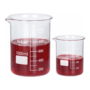 Bécher en verre borosilicaté à forme basse avec bec verseur et graduation 2000 ml pour chauffage en laboratoire - Product Image 2