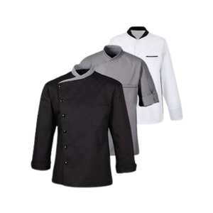 Restaurant <b>Workers</b> Uniform Cotton Chef <b>Jacket</b> Long Sleeve Unisex Hotel Kitchen Workwear Breathable Bulk Supply - Product Image 1