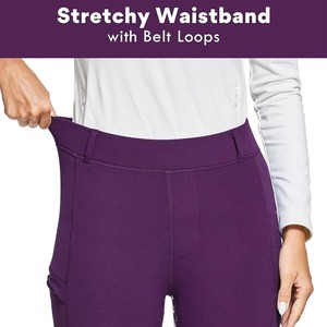 Pantalones de equitación para mujer, personalizables, estampados, transpirables, ligeros, de secado rápido, antideslizantes, de cintura media, largos, con cierre de botones - Product Image 6