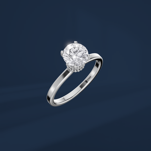 Anillo de Compromiso Clásico con Diamante de Corte Brillante Redondo para Mujer en Platino PT950 - Product Image 1