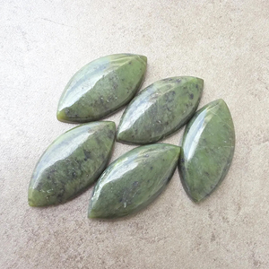 Jade Néphrite Vert Naturel, Cabochon Marquise à Dos Plat, Calibré AAA+, Pierre Précieuse Certifiée par un Certificat Tierce Partie pour la Fabrication de Bijoux - Product Image 2