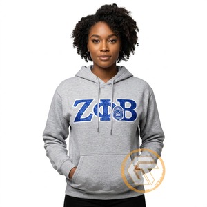 GREEK TREASURES เสื้อฮู้ดผ้าฟลีซคอตตอน 100% สำหรับผู้หญิง Zeta Phi Beta รุ่นปรับแต่งได้สำหรับฤดูหนาว พิมพ์ลายดิจิทัล-ขายส่ง - Product Image 1