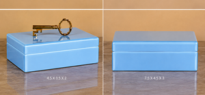 Luxury Blue Color Mirror <b>Glass</b> Decorative Storage Box Key <b>Knob</b> Premium Jewelry Vanity Organizer Boxes Home Decor Lacquer - Product Image 4