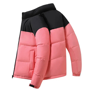 Men's Color Blocking Puffer Jacket Stand Collar Windproof <b>Thick</b> <b>Winter</b> <b>Coat</b> Polyester Wadding Regular Fit Casual Style - Product Image 6