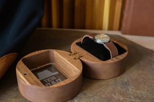 Personalized Solid Wood Watch Box Modern Jewelry Display Case with <b>Cushion</b> Eco-Friendly Durable Home Decor - Product Image 4
