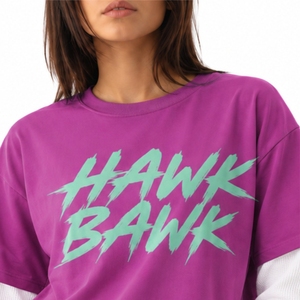 T-shirt double couche pour femme, style moderne à manches superposées, coupe décontractée et confortable, col rond, idéal pour le quotidien - Product Image 4