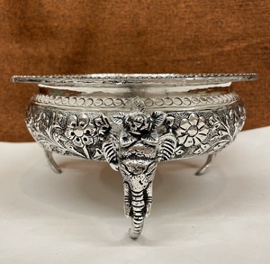 Urli rond en argent plaqué fait à la main, artisanat, pot flottant pour fleurs, cadeaux de mariage, 9 pouces, article de décoration de mariage - Product Image 5