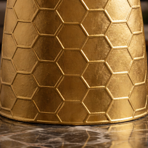 Premium <b>Top</b> Selling Aluminum Embossed Gold Flower Vase With <b>Heart</b> <b>Shaped</b> <b>Top</b> & Hexagon Pattern Decorative Home Decor Centerpiece - Product Image 6