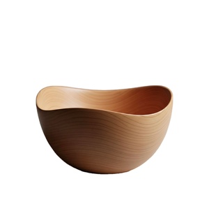 Bol de service en bois fait à la main, plat rond en bois massif pour les collations, les fruits et la décoration de la maison, pour une utilisation sur la table à manger de la cuisine - Product Image 3