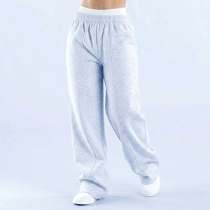 Nouveau design – Pantalon de jogging en molleton gris clair pour femme, taille élastique, coupe droite décontractée, personnalisable avec logo, vente en gros - Product Image 1