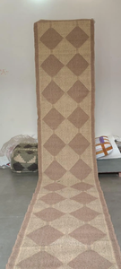 Modern Farmhouse Diamond Wool Jute Stair <b>Runner</b> Rug Geometric Flatweave Hallway Entryway Staircase <b>Floor</b> Carpet Handmade - Product Image 3