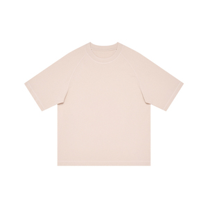 T-shirt pour homme à manches courtes, col rond, couleur unie blanche, 100% coton, tricoté, coupe décontractée, tissu jersey - Product Image 2