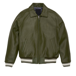 Chaqueta de Cuero Personalizada para Hombre, de Alta Calidad, Estilo Casual Más Popular, con Diseño de Logotipo Frontal y Cierre de Cremallera - Product Image 3