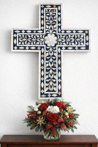 Décorations murales chrétiennes religieuses modernes personnalisées en os incrusté et nacre, écologiques, pour églises et mariages, direct usine - Product Image 5