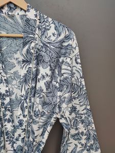 เสื้อคลุมสปาผ้าฝ้ายพิมพ์ลายใบไม้สไตล์วินเทจและชุดคลุมชายหาด - Product Image 2
