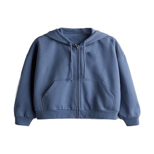 Sweat à capuche décontracté pour femme en Spandex/Coton/Fibre de bambou, écologique, respirant, coupe-vent, coupe oversize, avec logo uni sur le devant - Product Image 2