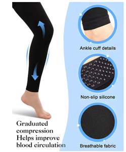 Bas de contention à compression graduée, antidérapants, en mélange de spandex, 20-30 mmHg, respirants, unisexe, anti-gonflement et anti-entorse, pour tous - Product Image 1
