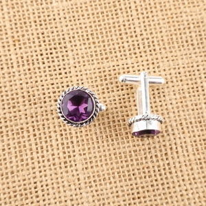 Rajasthani Style Indian Handmade Purple Amethyst Gemstone <b>Cuff</b> Links In 925 Sterling <b>Silver</b> Jewellery For Women And Girls Wear - Product Image 3