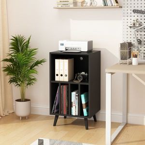 Supporto per Giradischi Nero con Porta CD e Spazio per Album, per Camera da Letto, Soggiorno, Ufficio, Sala Musica - Product Image 2