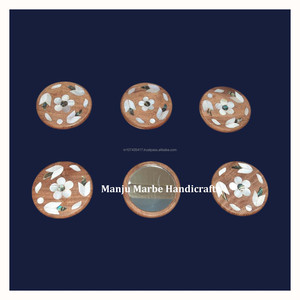 Nacre artisanale motif floral sur miroirs incrustés en bois pierre artisanat cadeaux vadrouille en bois à la main miroirs incrustés de perles - Product Image 1