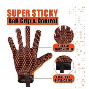 Soft Comfortable Anti-slip American Football <b>Gloves</b> Hand <b>Grip</b> Full Finger Adjustable Wrist Strap Hook Loop Closure Sports <b>Gloves</b> - Product Image 4