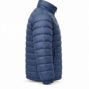 High Quality Men's Lightweight <b>Packable</b> Puffer <b>Jacket</b> Blue Water Resistant Thermal Quilted Stand Collar Outerwear Winter Coat - Product Image 3