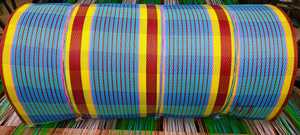 Rouleau de tissu recyclé 100 % nylon écologique à rayures, durable pour sacs de courses et sacs fourre-tout, tissé résistant avec revêtement PVC moyen - Product Image 5