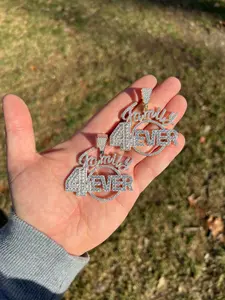 จี้สร้อยคอทรงกลมเจียระไนแบบบริลเลียนท์สำหรับผู้หญิง สไตล์ฮิปฮอป ประดับเพชรโมอิสซาไนต์ เงินแท้ 925 / ทองคำ  รุ่น Family Forever 4EVER  แบบลำลอง/สปอร์ต - Product Image 5