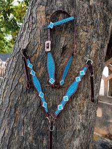 Meilleures ventes 2026 : Accessoires de selle western en cuir léger, têtière à plumes et collier de poitrine faits main - Product Image 2