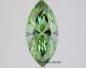 Diamante Suelto Cultivado en Laboratorio con Corte Marquesa Verde Intenso de Alta Calidad, Certificado por IGI, 4 Quilates, Claridad VS - Product Image 1