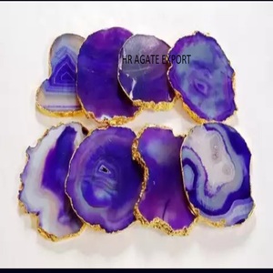 Precio de fábrica al por mayor Natural Blue Onyx Stone Coaster Healing Crystal Gemstone Agate Slice para cristales decorativos - Product Image 2
