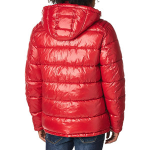 Manteau à capuche rouge pour homme, coupe classique, style décontracté, fermeture éclair, extérieur en nylon, tissu satiné, anti-plis, respirant, écologique - Product Image 2